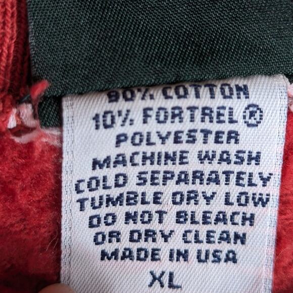 American Outpost Sweatshirt XL Red Embroidered Logo Made in USA Cotton Blend - Picture 4 of 5